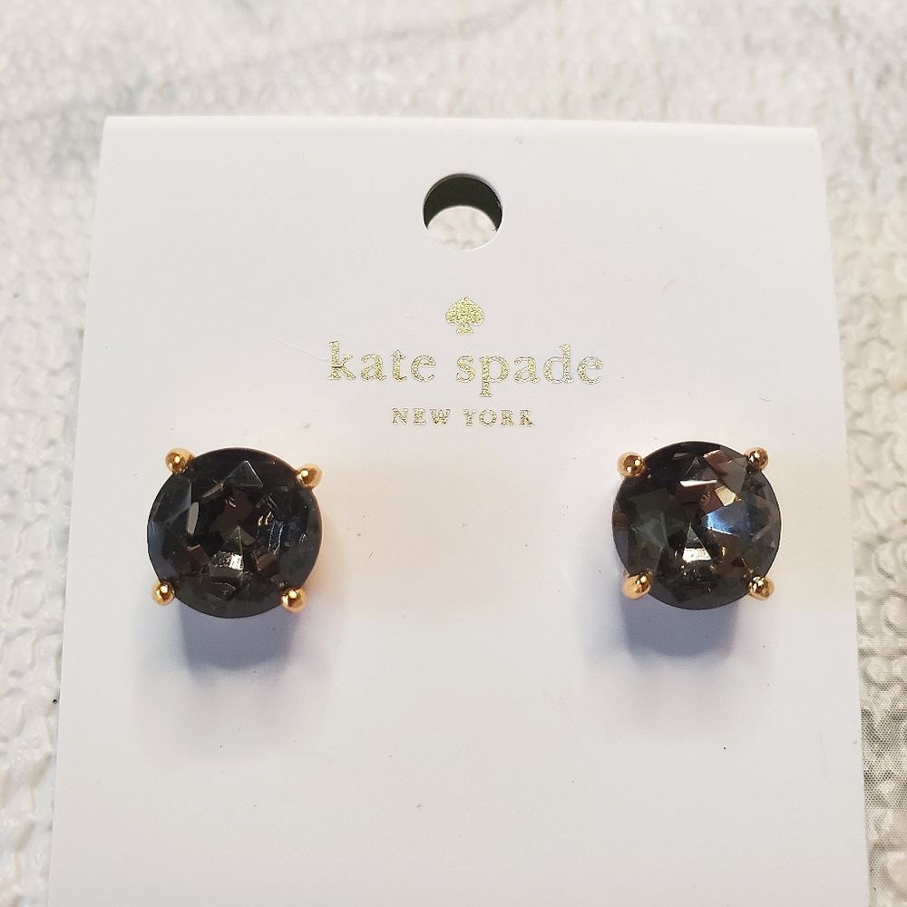 Kate Spade Black Diamond Rhinestone Stud Earrings - NWT